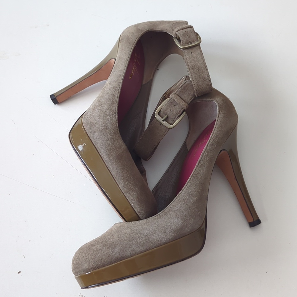 Cole Haan Marisa Nike Air Platform Suede Heels Ten Rounded Toe Size 9.5 B - Picture 6 of 13